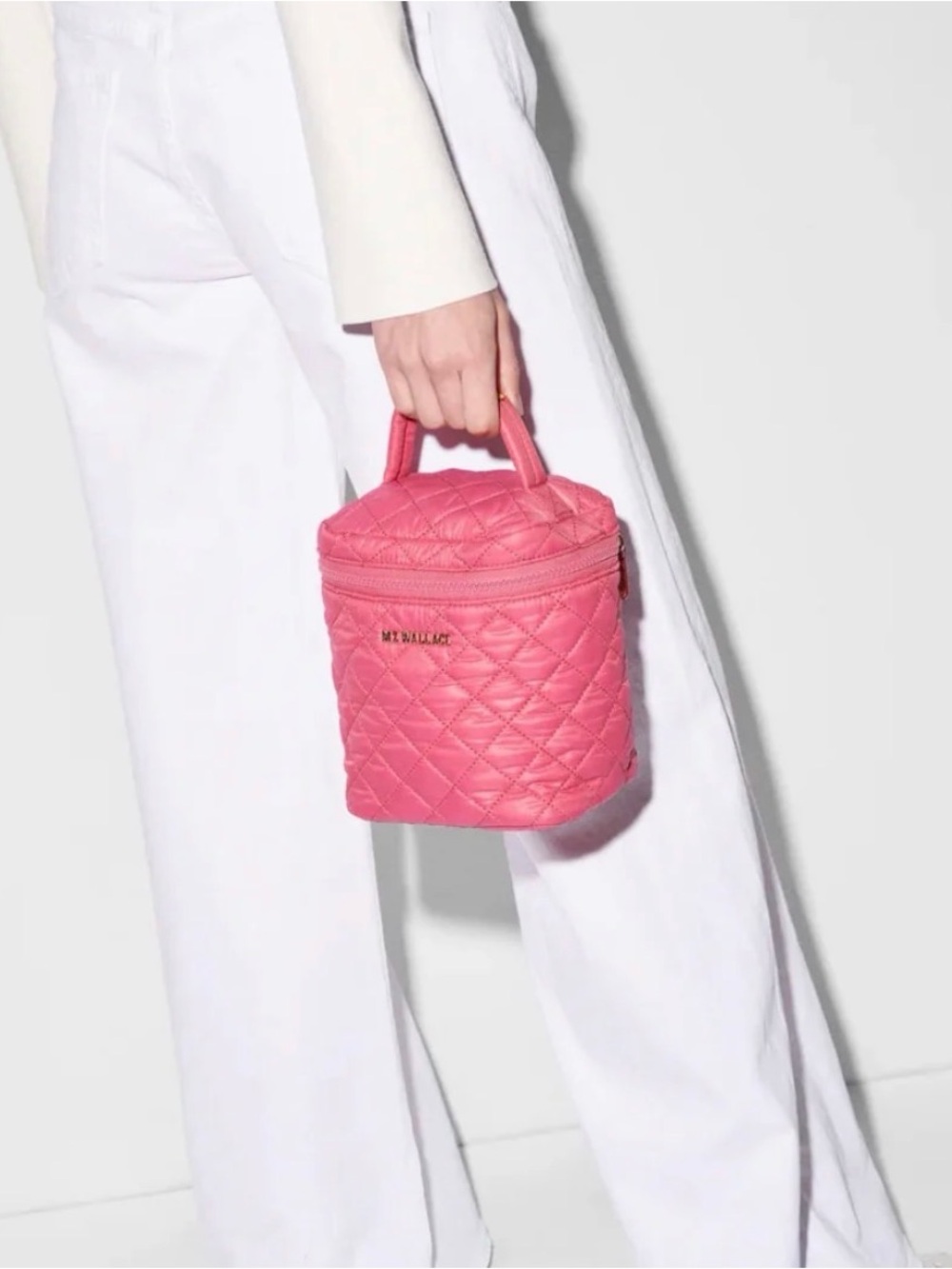 MZ Wallace Quilted Hot Pink Large Vanity Case- discontinued